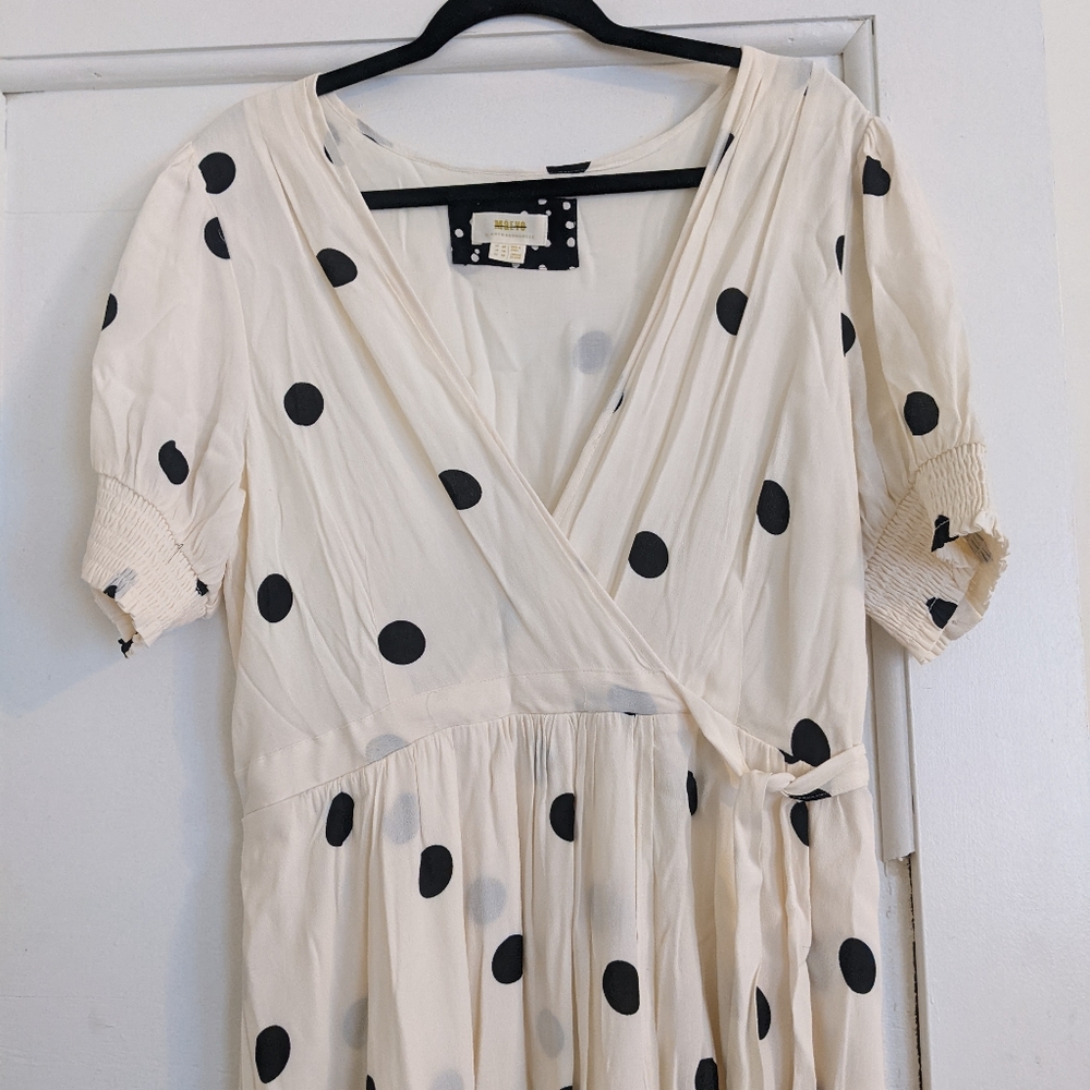Anthropologie Polka Dot Midi Dress